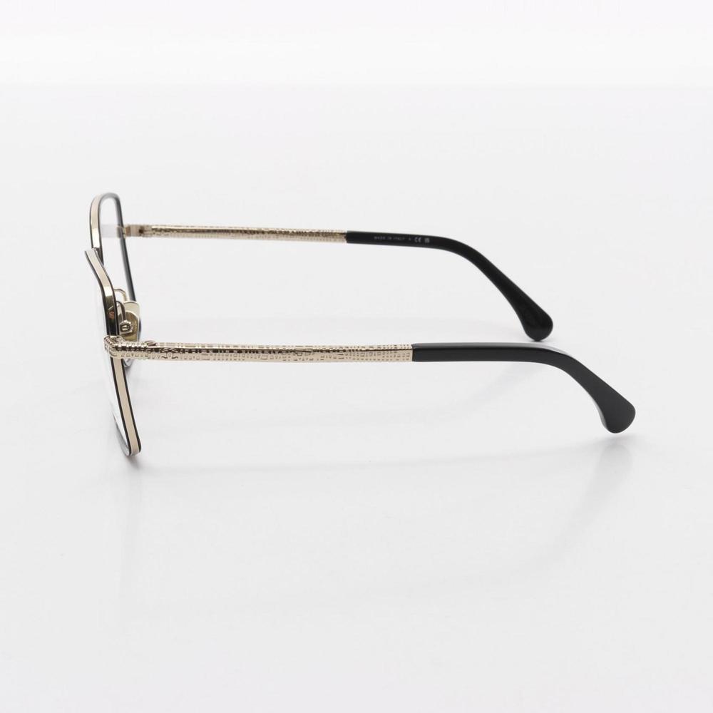 CHANEL Square Shape Optical Glasses, Plastic, GP, Women's, Black and Gold, 22... - Picture 3 of 9